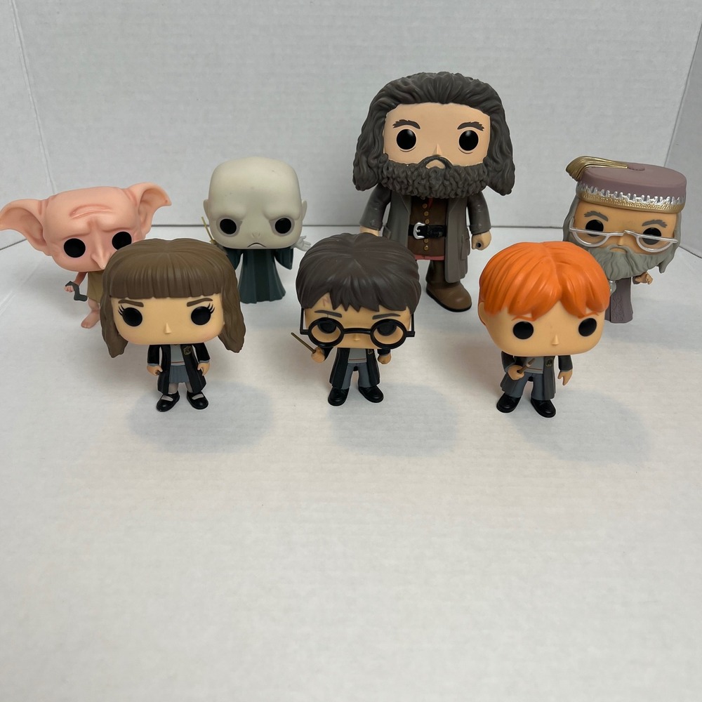 Funko Pop Harry Potter Figure Lot of 7 Hagrid Dobby Voldemort Hermione Ron Albus